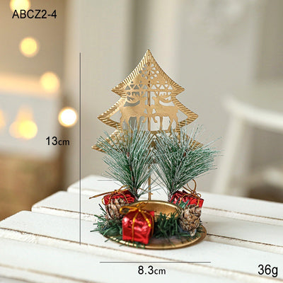 Christmas Candlestick Golden Wrought Iron Window Decoration